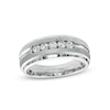 Thumbnail Image 1 of Previously Owned - 1/2 CT. T.W. Diamond Five Stone Bevelled Edge Wedding Band in 10K White Gold