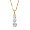 Thumbnail Image 1 of Previously Owned - 1/2 CT. T.W. Diamond Graduated Three Stone Flower Pendant in 10K Gold