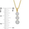 Thumbnail Image 3 of Previously Owned - 1/2 CT. T.W. Diamond Graduated Three Stone Flower Pendant in 10K Gold