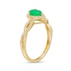 Thumbnail Image 3 of Previously Owned - Pear-Shaped Emerald and 1/6 CT. T.W. Diamond Frame Twist Shank Ring in 10K Gold