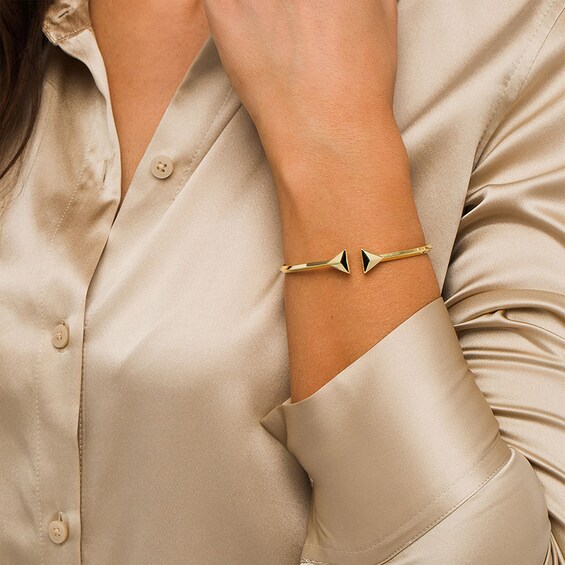 Previously Owned - Etched Arrow Triangular Geometric Cuff in 10K Gold