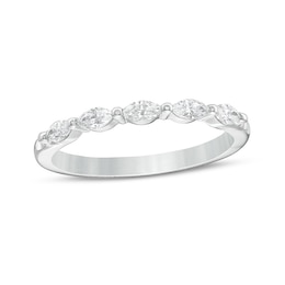 Previously Owned - 1/2 CT. T.W.  Marquise Diamond Five Stone Anniversary Band in 14K White Gold (I/SI2)