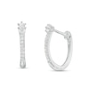 Thumbnail Image 1 of Previously Owned - 1/8 CT. T.W. Diamond U-Hoop Earrings in 10K White Gold