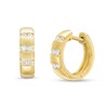 Thumbnail Image 1 of Previously Owned - 1/3 CT. T.W. Diamond Triple Row Huggie Hoop Earrings in 10K Gold