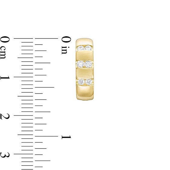 Previously Owned - Men's 1/3 CT. T.w. Diamond Triple Row Huggie Hoop Earrings in 10K Gold