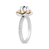 Thumbnail Image 2 of Previously Owned - Enchanted Disney Jasmine Swiss Blue Topaz and Diamond Flower Ring in Sterling Silver and 10K Gold