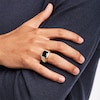 Thumbnail Image 2 of Previously Owned - 12.0mm Cushion-Cut Black Onyx and 1/4 CT. T.W. Diamond Collar Grooved Shank Ring in 10K Gold