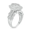 Thumbnail Image 3 of Previously Owned - 1 CT. T.W. Pear Multi-Diamond Double Frame Scallop Vintage-Style Engagement Ring in 10K White Gold