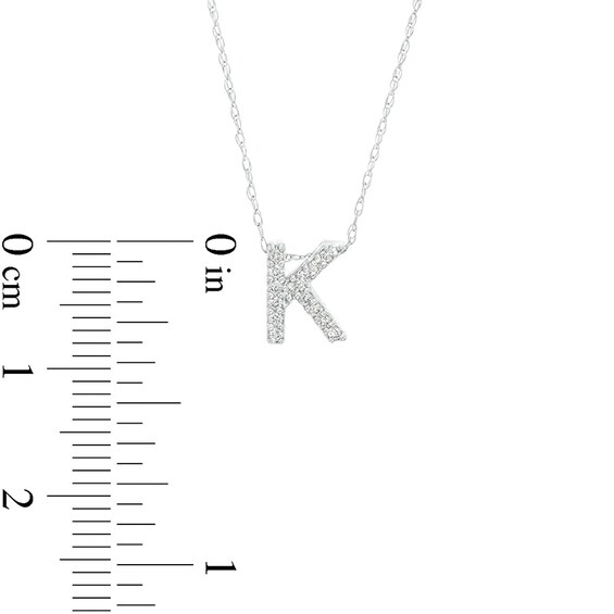 Previously Owned - 1/15 CT. T.w. Diamond "K" Initial Pendant in 10K White Gold