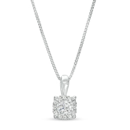 Previously Owned - 1/2 CT. T.W. Diamond Frame Pendant in 10K White Gold
