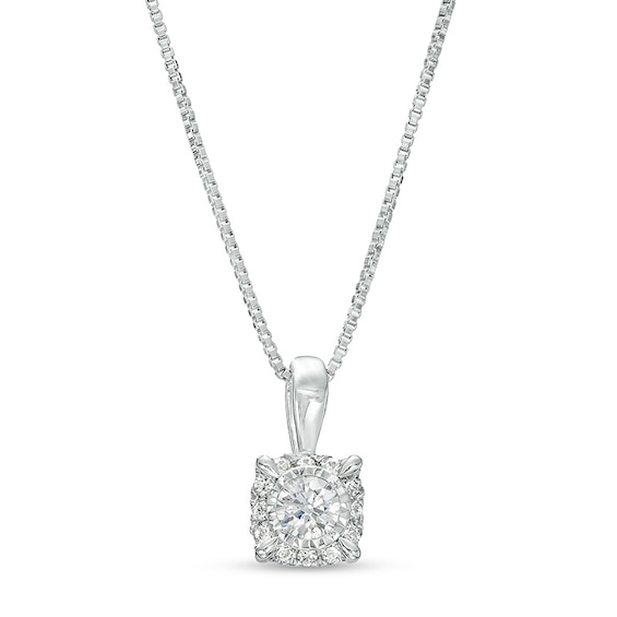 Previously Owned - 1/2 CT. T.w. Diamond Frame Pendant in 10K White Gold