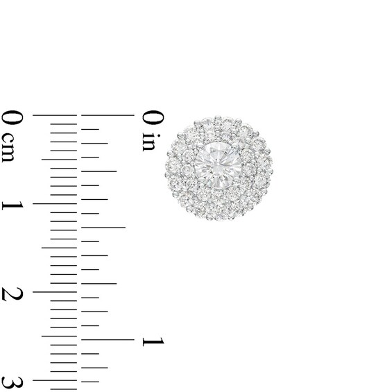 Previously Owned - 2 CT. T.w. Lab-Grown Diamond Double Frame Stud Earrings in 10K White Gold (F/Si2)