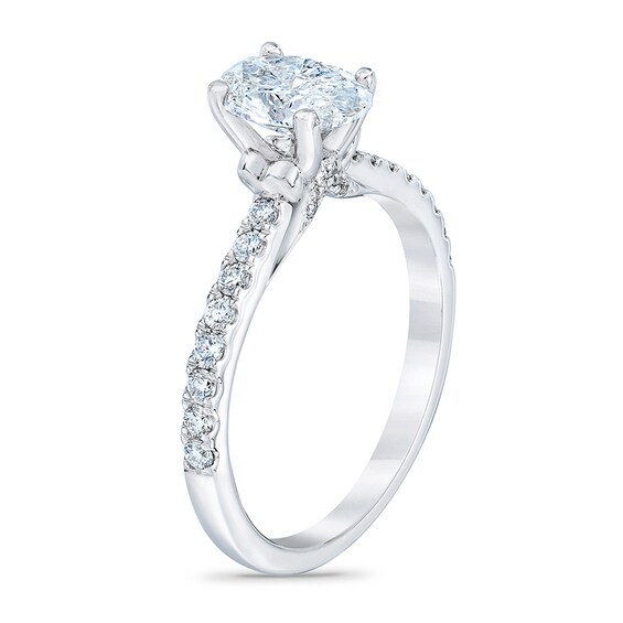 Previously Owned - Royal AsscherÂ® 1 CT. T.w. Oval Diamond Engagement Ring in 14K White Gold