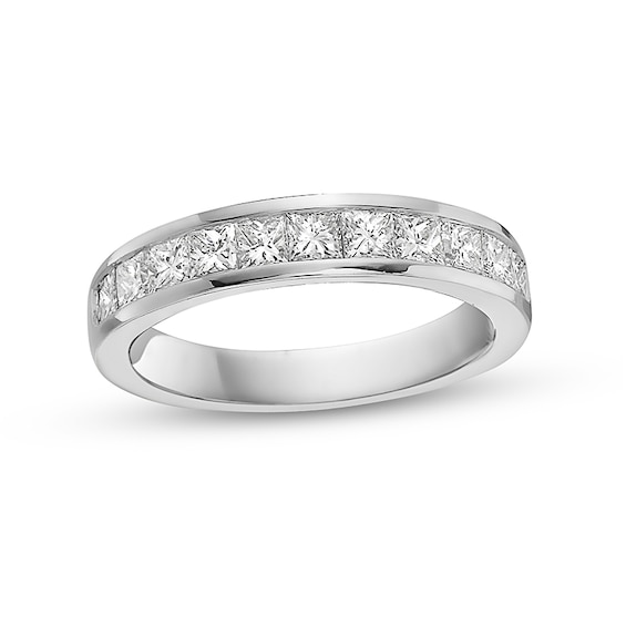Previously Owned - 1 CT. T.w. Princess-Cut Diamond Eleven Stone Anniversary Band in 10K White Gold