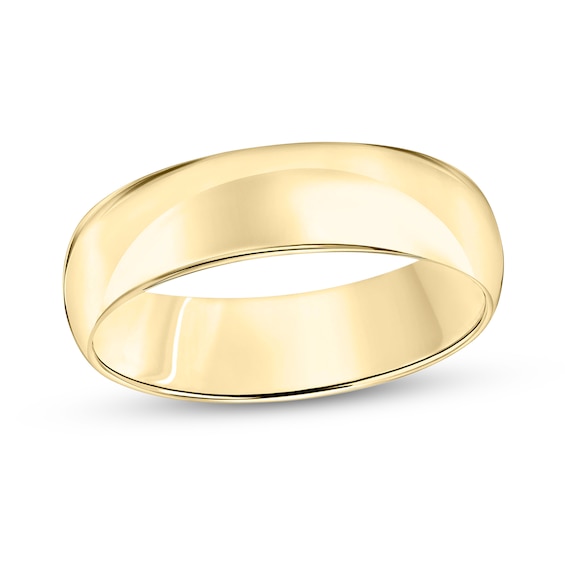 Previously Owned - 6.0mm Engravable Low Dome Comfort Fit Wedding Band in 10K White, Yellow or Rose Gold (1 Line)