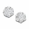 Thumbnail Image 1 of Previously Owned - 1/3 CT. T.W. Multi-Diamond Flower Stud Earrings in 10K White Gold