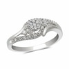 Thumbnail Image 1 of Previously Owned - 1/5 CT. T.W. Diamond Flower Swirl Promise Ring in 10K White Gold