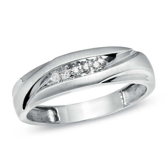 Previously Owned - 1/20 CT. T.w. Diamond Wedding Band in 10K White Gold