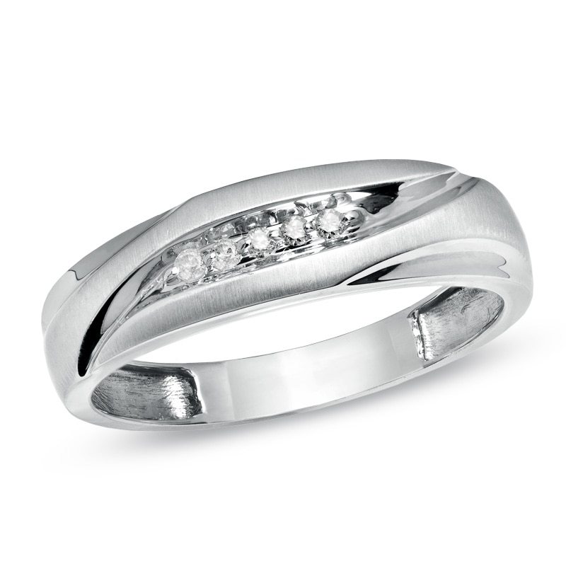 Main Image 1 of Previously Owned - 1/20 CT. T.W. Diamond Wedding Band in 10K White Gold