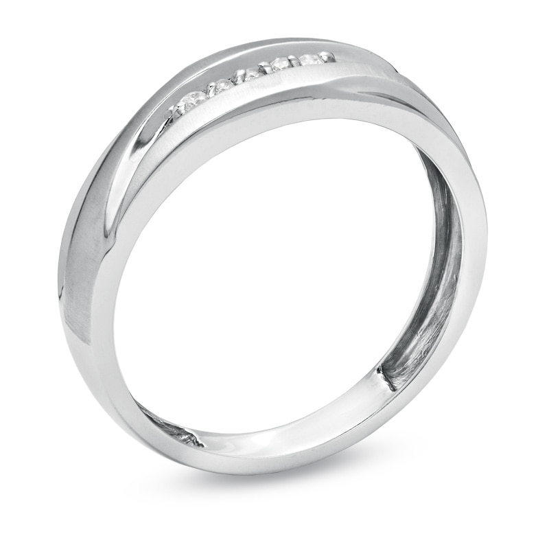 Main Image 2 of Previously Owned - 1/20 CT. T.W. Diamond Wedding Band in 10K White Gold