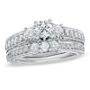 Thumbnail Image 1 of Previously Owned - Vera Wang Love Collection 2 CT. T.W. Diamond Three Stone Bridal Set in 14K White Gold