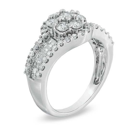 Previously Owned - 1-1/2 CT. T.w. Multi-Diamond Swirl Ring in 10K White Gold