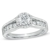 Thumbnail Image 1 of Previously Owned - 1 CT. T.W. Diamond Oval Frame Engagement Ring in 14K White Gold