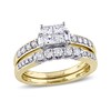 Thumbnail Image 1 of Previously Owned - 1 CT. T.W. Quad Princess-Cut Diamond Bridal Set in 14K Two-Tone Gold