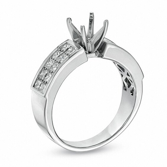 Previously Owned - 1 CT. T.w. Princess-Cut Diamond Semi-Mount in 14K White Gold