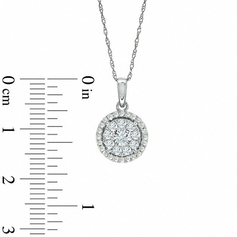 Main Image 2 of Previously Owned - 1/2 CT. T.W. Multi-Diamond Pendant in 10K White Gold