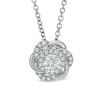 Thumbnail Image 1 of Previously Owned - Vera Wang Love Collection 5/8 CT. T.W. Diamond Swirl Flower Pendant in 14K White Gold