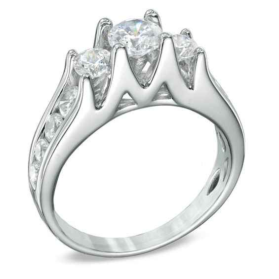 Previously Owned - 1-1/2 CT. T.w. Diamond Past Present FutureÂ® Engagement Ring in 14K White Gold