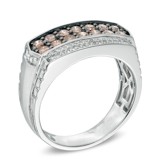 Previously Owned - 1 CT. T.w. Champagne and White Diamond Ring in 10K White Gold