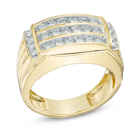 Previously Owned - 1 CT. T.w. Diamond Three Row Ring in 14K Gold