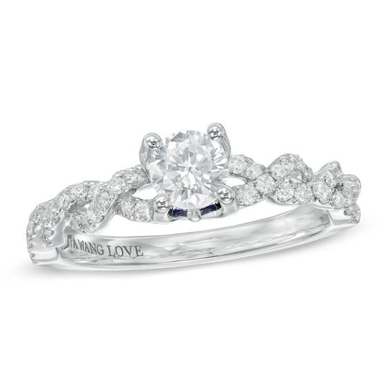Previously Owned - Vera Wang Love Collection 3/4 CT. T.w. Diamond Cascading Shank Engagement Ring in 14K White Gold