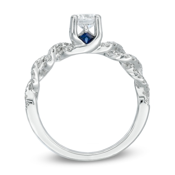 Previously Owned - Vera Wang Love Collection 3/4 CT. T.w. Diamond Cascading Shank Engagement Ring in 14K White Gold