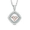 Thumbnail Image 1 of Previously Owned - 1/5 CT. T.W. Diamond Tilted Square with Inner Heart Pendant in 10K Two-Tone Gold