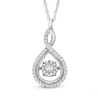 Thumbnail Image 1 of Previously Owned - 1/5 CT. T.W. Multi-Diamond Twist Teardrop Pendant in 10K White Gold