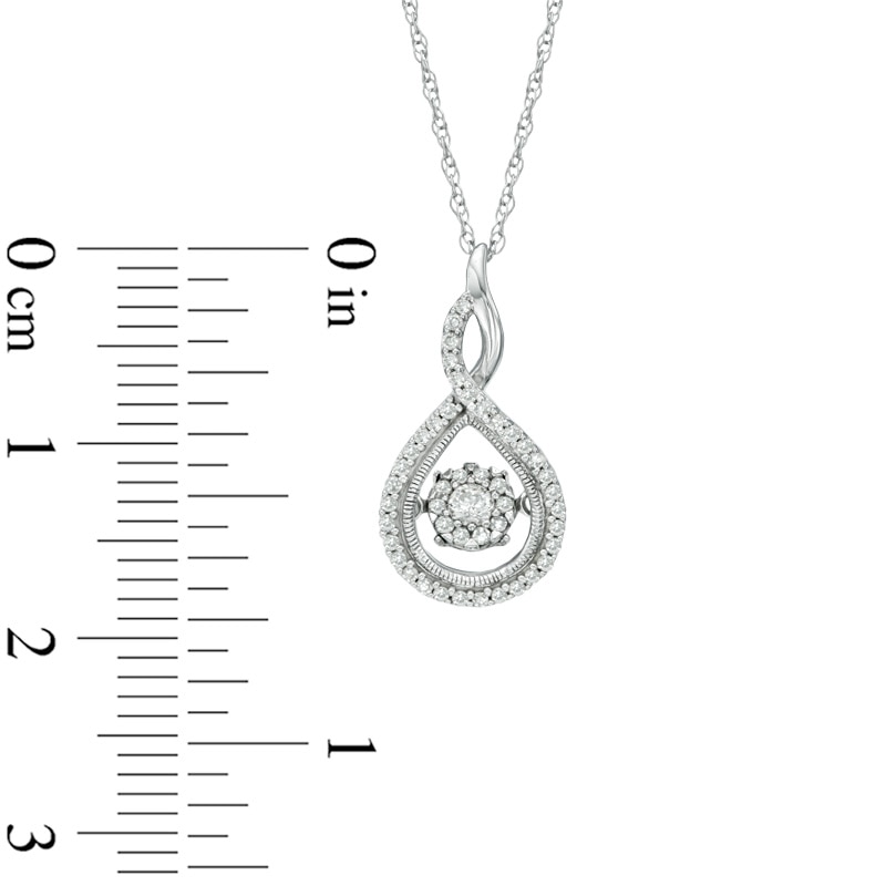 Main Image 2 of Previously Owned - 1/5 CT. T.W. Multi-Diamond Twist Teardrop Pendant in 10K White Gold