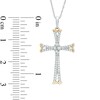 Thumbnail Image 2 of Previously Owned - 1/5 CT. T.W. Diamond Cross Pendant in 10K Two-Tone Gold