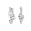 Thumbnail Image 1 of Previously Owned - Ever Us™ 5/8 CT. T.W. Two-Stone Diamond Bypass Hoop Earrings in 14K White Gold