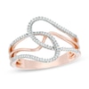 Thumbnail Image 1 of Previously Owned - 1/6 CT. T.W. Diamond Abstract Loop Ring in 10K Rose Gold