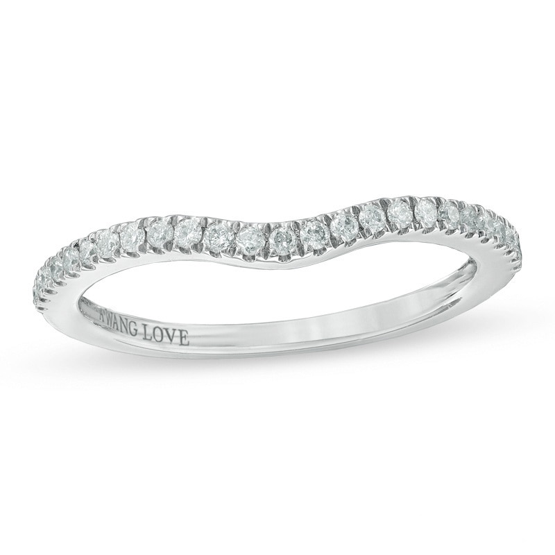 Main Image 1 of Previously Owned - Vera Wang Love Collection 1/6 CT. T.W. Diamond Contour Wedding Band in 14K White Gold