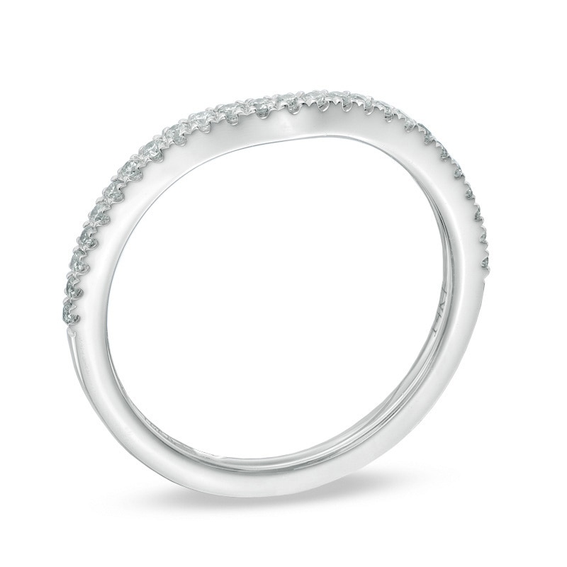 Main Image 2 of Previously Owned - Vera Wang Love Collection 1/6 CT. T.W. Diamond Contour Wedding Band in 14K White Gold