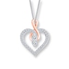 Thumbnail Image 1 of Previously Owned - Ever Us™ 1/4 CT. T.W. Two-Stone Diamond Heart with Infinity Pendant in 14K Two-Tone Gold - 19"