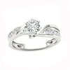 Thumbnail Image 1 of Previously Owned - 3/4 CT. T.W. Diamond Crossover Engagement Ring in 14K White Gold