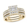 Thumbnail Image 1 of Previously Owned - 7/8 CT. T.W. Princess-Cut Diamond Frame Three Piece Bridal Set in 14K Gold