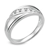 Thumbnail Image 2 of Previously Owned - 1/4 CT. T.W. Diamond Slant Wedding Band in 14K White Gold (G/SI2)