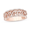 Thumbnail Image 1 of Previously Owned - 1/3 CT. T.W. Diamond Wave Ring in 10K Rose Gold