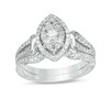 Thumbnail Image 1 of Previously Owned - 3/4 CT. T.W. Princess-Cut Diamond Marquise Frame Bridal Set in 14K White Gold